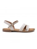 Flat sandals in a material mix for women