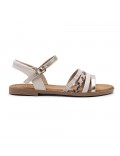 Flat sandals in a material mix for women