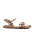 Flat sandals in a material mix for women