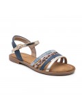 Flat sandals in a material mix for women