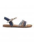 Flat sandals in a material mix for women