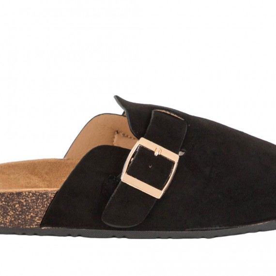 Slipper in mixed materials for women