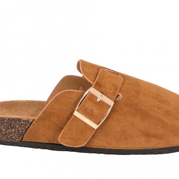 Slipper in mixed materials for women