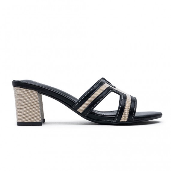 Faux leather heeled sandal