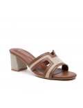 Faux leather heeled sandal