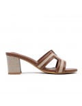 Faux leather heeled sandal