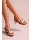 Faux leather heeled sandal