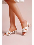 Faux leather heeled sandal