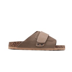 Slipper in mixed materials for women