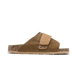 Slipper in mixed materials for women