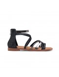 Flat sandals in a material mix for women