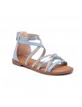 Flat sandals in a material mix for women