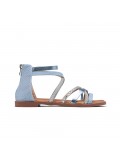 Flat sandals in a material mix for women