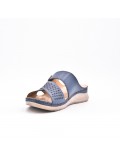 Large Size 38-43 - Wedge comfort sandal in faux leather for women