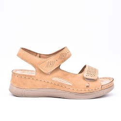 Large Size 38-43 - Wedge comfort sandal in faux leather for women