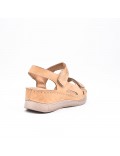 Large Size 38-43 - Wedge comfort sandal in faux leather for women