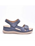 Large Size 38-43 - Wedge comfort sandal in faux leather for women