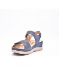 Large Size 38-43 - Wedge comfort sandal in faux leather for women