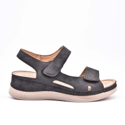 Large Size 38-43 - Wedge comfort sandal in faux leather for women