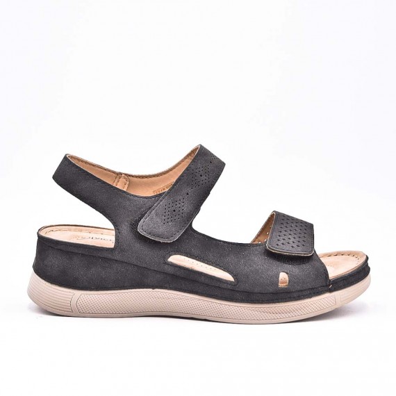 Large Size 38-43 - Wedge comfort sandal in faux leather for women