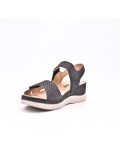 Large Size 38-43 - Wedge comfort sandal in faux leather for women