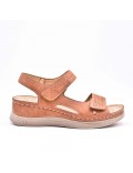 Large Size 38-43 - Wedge comfort sandal in faux leather for women