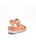 Large Size 38-43 - Wedge comfort sandal in faux leather for women