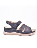 Large Size 38-43 - Wedge comfort sandal in faux leather for women