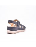 Large Size 38-43 - Wedge comfort sandal in faux leather for women