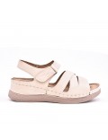 Large Size 38-43 - Wedge comfort sandal in faux leather for women