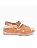 Large Size 38-43 - Wedge comfort sandal in faux leather for women