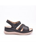 Large Size 38-43 - Wedge comfort sandal in faux leather for women