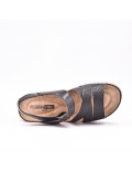 Large Size 38-43 - Wedge comfort sandal in faux leather for women