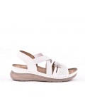 Large Size 38-43 - Wedge comfort sandal in faux leather for women