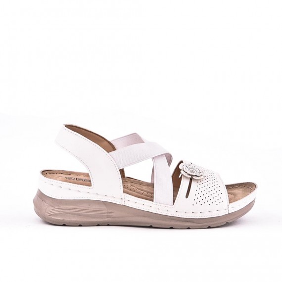 Large Size 38-43 - Wedge comfort sandal in faux leather for women