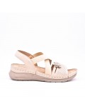 Large Size 38-43 - Wedge comfort sandal in faux leather for women