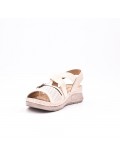 Large Size 38-43 - Wedge comfort sandal in faux leather for women