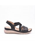 Large Size 38-43 - Wedge comfort sandal in faux leather for women