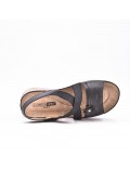 Large Size 38-43 - Wedge comfort sandal in faux leather for women