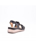 Large Size 38-43 - Wedge comfort sandal in faux leather for women