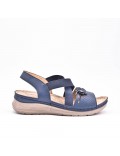 Large Size 38-43 - Wedge comfort sandal in faux leather for women