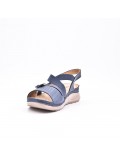 Large Size 38-43 - Wedge comfort sandal in faux leather for women