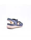 Large Size 38-43 - Wedge comfort sandal in faux leather for women