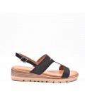 Large Size 38-43 - Wedge comfort sandal in faux leather for women