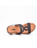 Large Size 38-43 - Wedge comfort sandal in faux leather for women