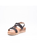 Large Size 38-43 - Wedge comfort sandal in faux leather for women