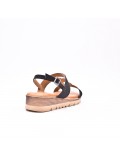 Large Size 38-43 - Wedge comfort sandal in faux leather for women