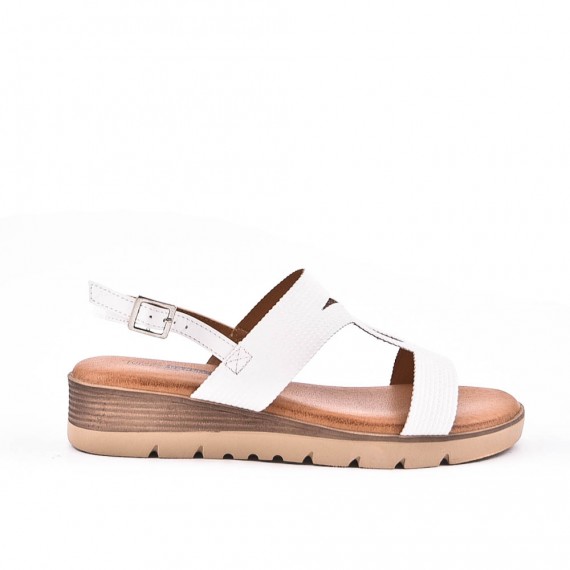 Large Size 38-43 - Wedge comfort sandal in faux leather for women