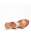 Large Size 38-43 - Wedge comfort sandal in faux leather for women