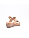 Large Size 38-43 - Wedge comfort sandal in faux leather for women